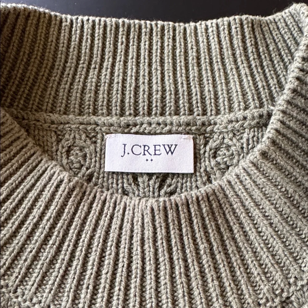 J. Crew Sage Green Ribbed Knit Sweater Poncho One Size